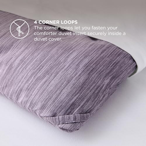 Bedsure Grayish Purple Twin Comforter Set, College Dorm Essentials 2 Pcs
