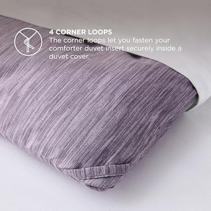 Bedsure Grayish Purple Twin Comforter Set, College Dorm Essentials 2 Pcs