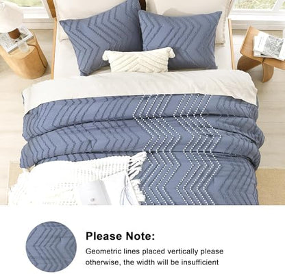 Litanika Oversized King Comforter Set, 3 Pcs Boho Tufted Bedding Set