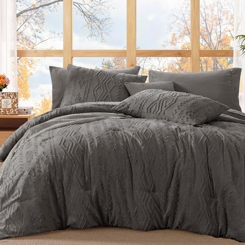 Full Size Comforter Set- 7 Pieces Tufted Bed in a Bag Full Bedding Sets