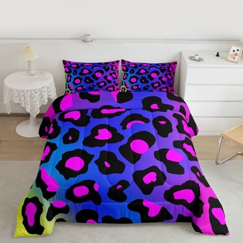 Feelyou Leopard Print Bedding Set Queen Size for Girls Women