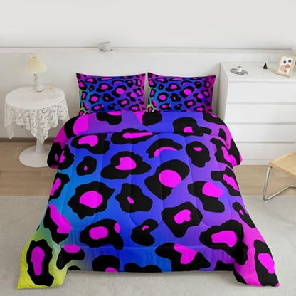 Feelyou Leopard Print Bedding Set Queen Size for Girls Women