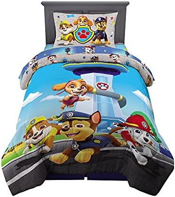 Franco Kids Bedding Super Soft Comforter and Sheet Set, 4 Piece Twin Size, Paw Patrol (Prints may vary)