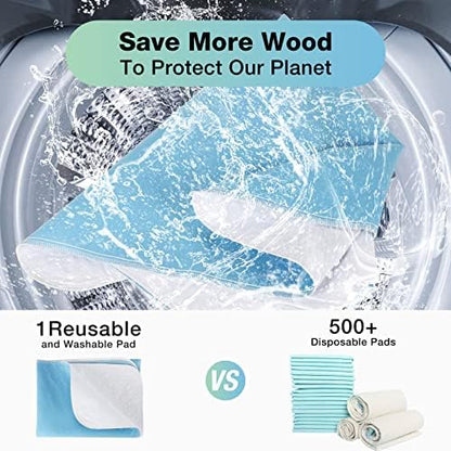 Washable Waterproof Underpads, 24" x 18" (3 Pack) Reusable Incontinence Pads for Chair, Bassinet, Crib, Car Seat, Sofa, Wheelchair, Small Size