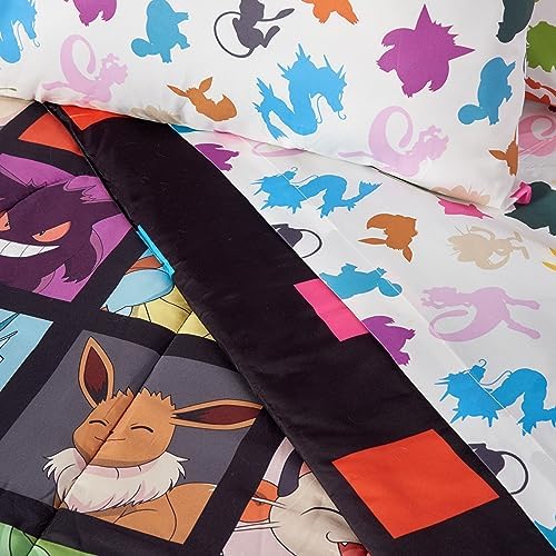 Northwest Pokemon Kanto Favorites Full Size Bed in a Bag Set, Pikachu Charmander Squirtle Bulbasaur, Kids Boys Girls Bedding Comforter Sheets