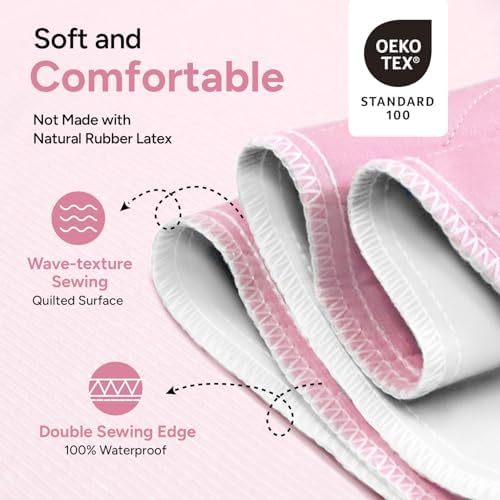 WHYWORRY Washable Bed Pads for Adult Incontinence, 34"x36", Pink, 4 Count