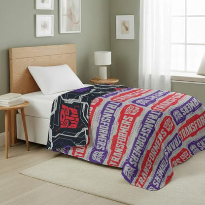 Northwest Transformers Logo Quilted Blanket, Comfy Throw, Adults Boys Girls, Soft Lightweight Bedding for Bed, or Couch, 60 x 80 inches