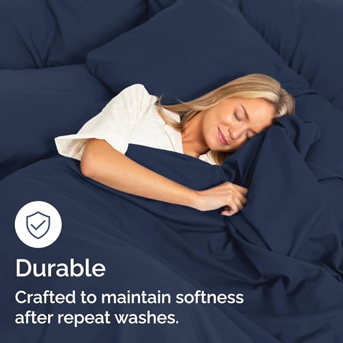 Bulk Case Pack of 12 Sheet Sets - (12) Complete King Size Sheet Sets w/ Deep Pockets - Wholesale Bulk Bedding for Hotels, Spas & Airbnbs - Breathable, Cooling, Soft & Wrinkle Free - (King, Navy Blue)