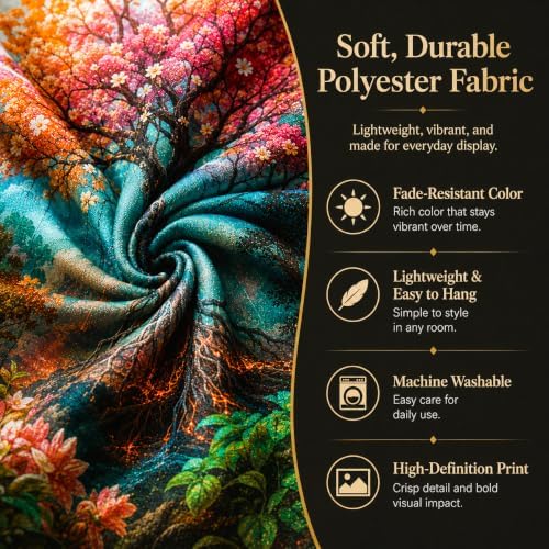 Delur Forest Tapestry Tree of Life Fantasy Tropical Rainforest Tapestry Wall Hanging Colorful Nature Mystical Landscape Psychedelic Spiritual Headboard for Bedroom Living Room Home Decor (59.1" x 78.7")
