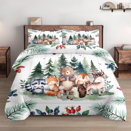 Pamnest Full Comforter Set, 3 Pieces Safari Woodland Bedding, All Season