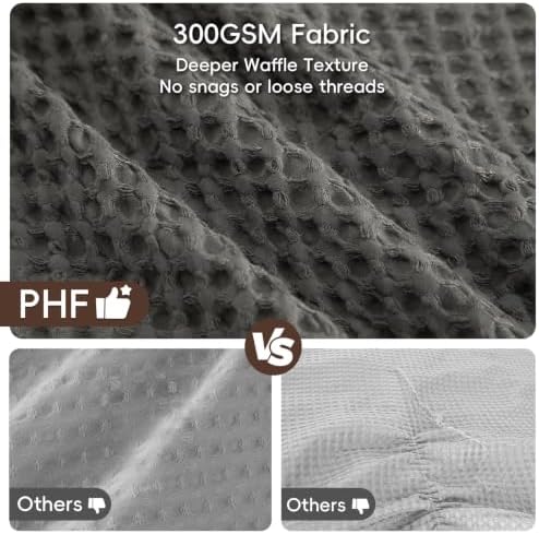PHF Ultra Soft Waffle Comforter Set 2 Pieces Twin, Grey