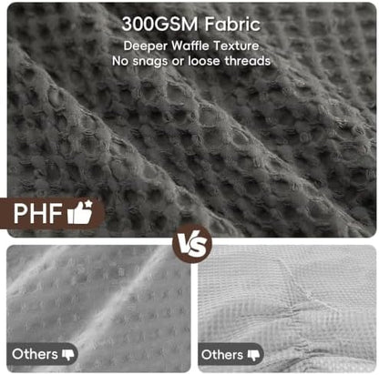 PHF Ultra Soft Waffle Comforter Set 2 Pieces Twin, Grey