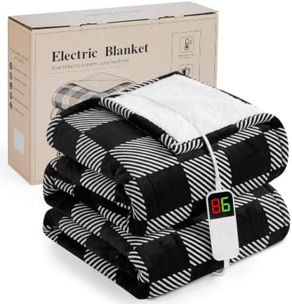Black Electric Blanket Heated Twin 62"X84", Heating Blanket Twin, Diagonal