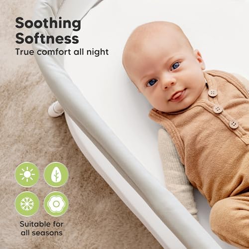 2pk Waterproof Bassinet Sheets Girls, Boys 33x17 Universal Fit (Soft White)