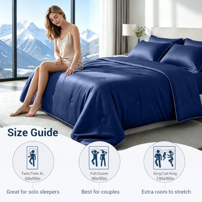 SheRest Cooling Blanket King/Cali King,Ice Silk Comforter for Hot Sleepers
