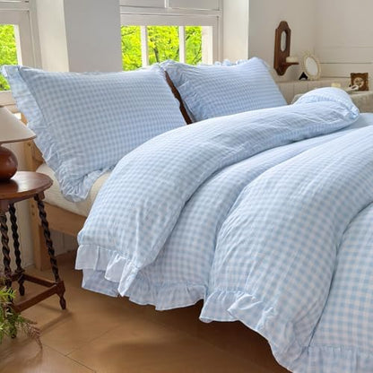 NSNLGSGC Light Blue Gingham Twin Duvet Cover