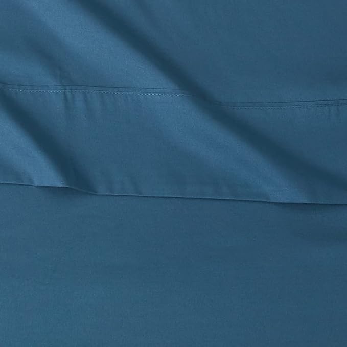 Amazon Basics Lightweight Breathable Ultra-Soft Brushed Microfiber 4-Piece Bed Sheet Set with 14-Inch Deep Pockets, King, Dark Teal, Solid