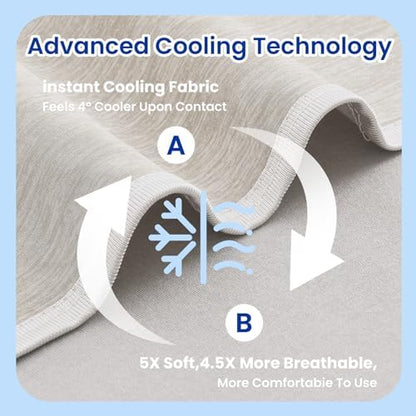 TOPCEE Cooling Blanket(60"x90"Twin Size)for Night Sweats Absorbs Heat to Keep Adults, Children Cool on Warm Nights, Q-Max 0.5 Cooling blankets for Hot Sleepers, Ultra-Cool Lightweight Blanket for Bed