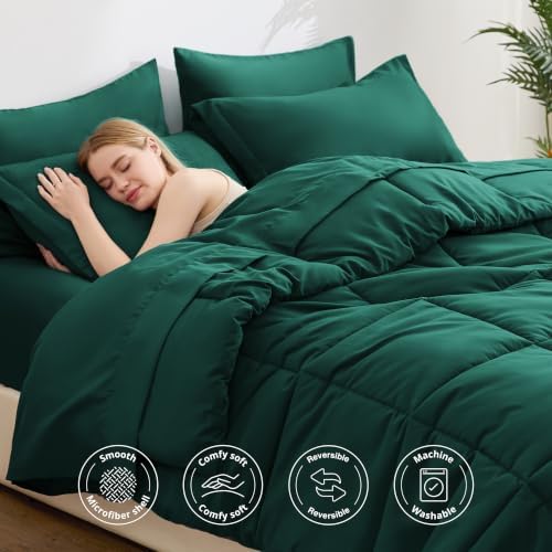 Love's cabin Plaid Twin Comforter Set, Dark Green