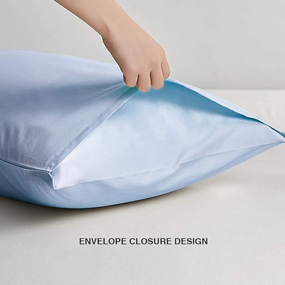 FLXXIE King Pillow Cases Set of 2, Soft Microfiber Pillow Covers with Envelope Closure, Wrinkle, Fade and Stain Resistant Pillowcases, 20x36, Sky Blue