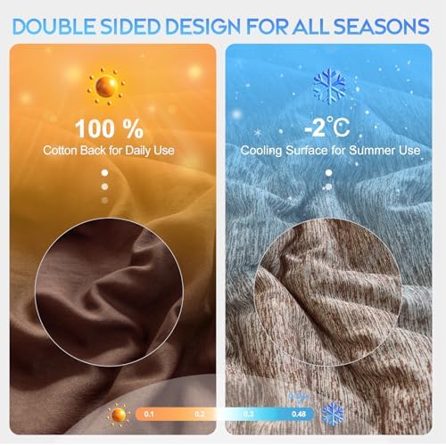 CHOSHOME Cooling Comforter Cooling Blanket, Q-Max 0.45 Cool Sleeping Summer Blanket for Hot Sleeper Night Sweats, Cal King 96" x 102", Brown