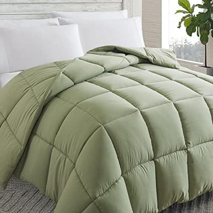 Down Alternative Comforter Sage Green Queen Size - All Season Duvet Insert