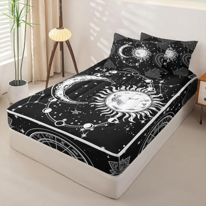 Feelyou Sun Moon Constellation Comforter Set Twin Size Kids Boys Girls