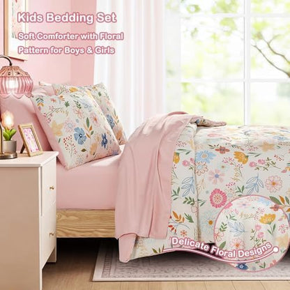 Full Size Comforter Sets for Girls - 7 Pieces Floral Full Size Bedding Sets