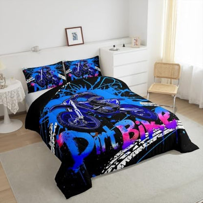 Feelyou Racing Motocross Rider Kids Bedding Set Boys Girls Twin Size
