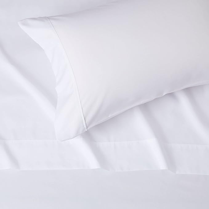 Amazon Basics Ultra-Soft Breathable Wrinkle-Free Microfiber 3-Piece Bed Sheet Set with 14-Inch Deep Pockets, College Dorm-Friendly, Twin XL, Bright White