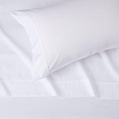 Amazon Basics Ultra-Soft Breathable Wrinkle-Free Microfiber 3-Piece Bed Sheet Set with 14-Inch Deep Pockets, College Dorm-Friendly, Twin XL, Bright White