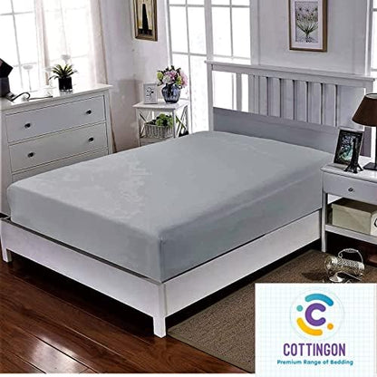 1 PC Cot Size 25" x 75" Fitted Sheet Only, 100% Egyptian Cotton, Light Grey