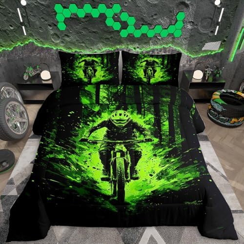 Feelyou Dirt Bike Kids Bedding Set Boys Girls Queen Size