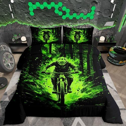 Feelyou Dirt Bike Kids Bedding Set Boys Girls Queen Size