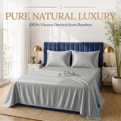 DECOLURE 100% Viscose Derived from Bamboo Sheets Queen Size | 4 Pc Bed Set