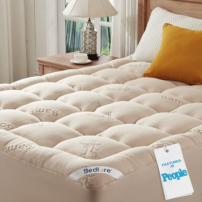 BEDLORE Twin Mattress Topper, Thick Soft Pillow Top Bed Topper