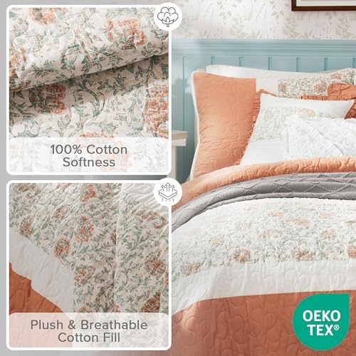 Madison Park Shabby Chic Cotton Quilt Set, 6PC Full/Queen Coverlet