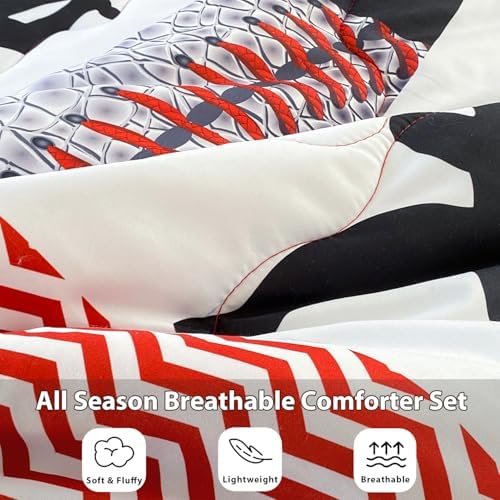 7 Piece Baseball Comforter Set Bed in A Bag Twin Size 3D Softball Sports Bedding Set for Boys Kids Microfiber Comforter All Season (1 Comforter, 1 Flat Sheet, 1 Fitted Sheet, 4 Pillowcase)