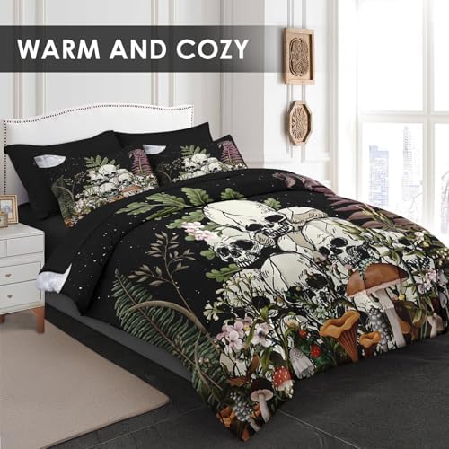 Pamnest Twin Comforter Set with Sheets, 5 Pieces Mushroom Plant Bedding