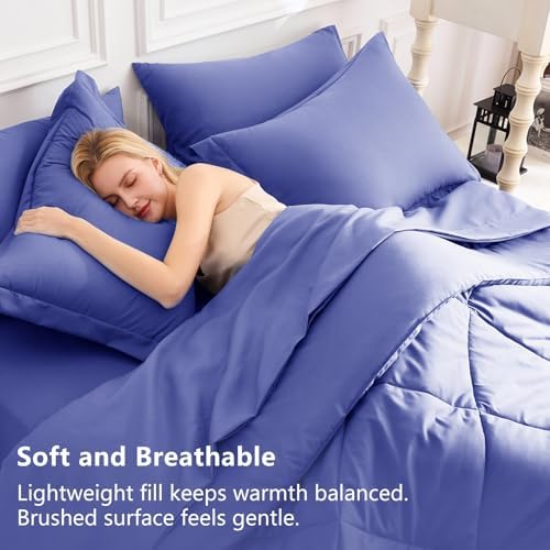 CozyLux Full Comforter Set 82"x86" Very Peri - 7 Piece Bed in a Bag