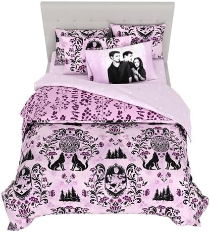 Twilight The Saga Bedding Set, Queen Size 7-Piece Super Soft Fluffy Reversible Comforter & Sheet Set with Sham, (100% Officially Licensed Product) By Franco Collectibles