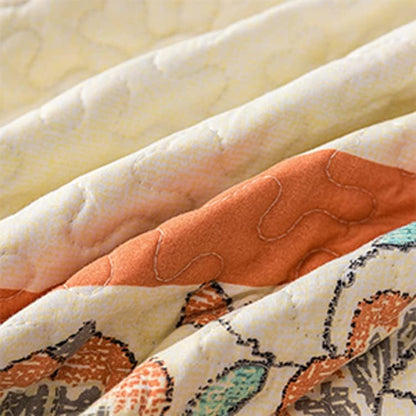 Bohemian Twin Size Comforter Quilt Sets -2 Pieces Red Quilts (1Quilt,1 Pillow Shams) with Reversible Bedspreads Bohemian Patchwork Bedding Set Sleep Companion