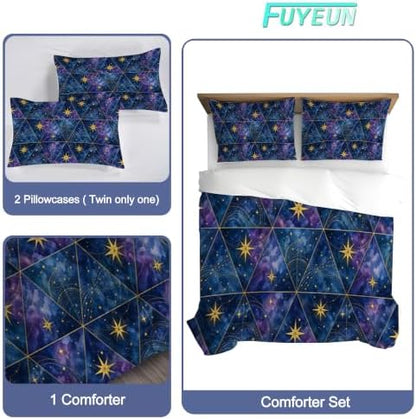 Celestial Comforter Set Full/Queen, Geometric Bedding for Teens Girl