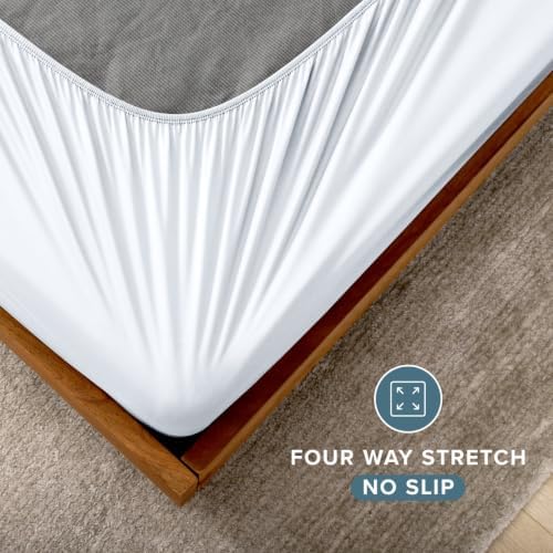 Bare Home Queen Size Box Spring Cover Wrap Around (Queen, White)
