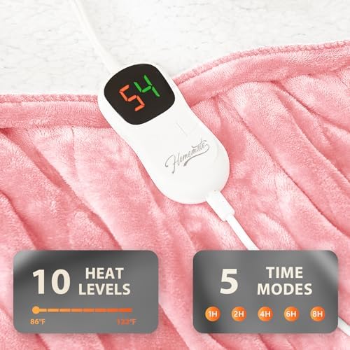Homemate Heated Electric Blanket Twin 62"x84" Heating Throw Blanket