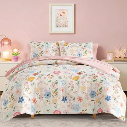 Full Size Comforter Sets for Girls - 7 Pieces Floral Full Size Bedding Sets