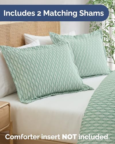 Duvet Cover Full Size - Printed Duvet Cover - 3 Piece - Sage Palms