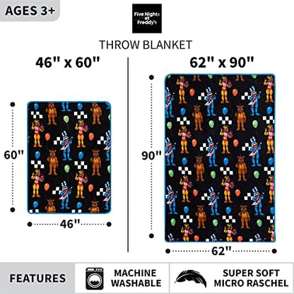 Franco Kids Bedding Super Soft Plush Throw Blanket, 46 in x 60 in, Five Nights At Freddy's