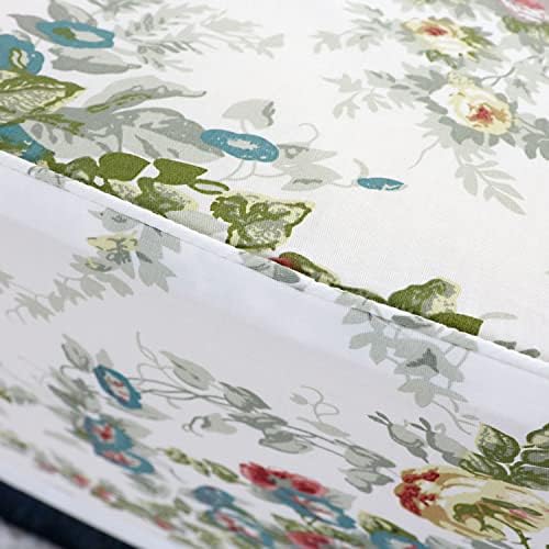 FADFAY Sheet Set Cal King Vintage Rose 100% Cotton Hypoallergenic White and Grey Deep Pocket Fitted Sheet 4-Pieces Cal King