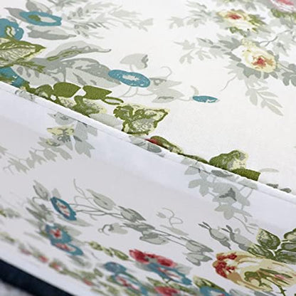 FADFAY Sheet Set Cal King Vintage Rose 100% Cotton Hypoallergenic White and Grey Deep Pocket Fitted Sheet 4-Pieces Cal King